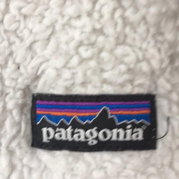 Girls white fleece patagonia vest XL size 14 - Picture 3 of 4